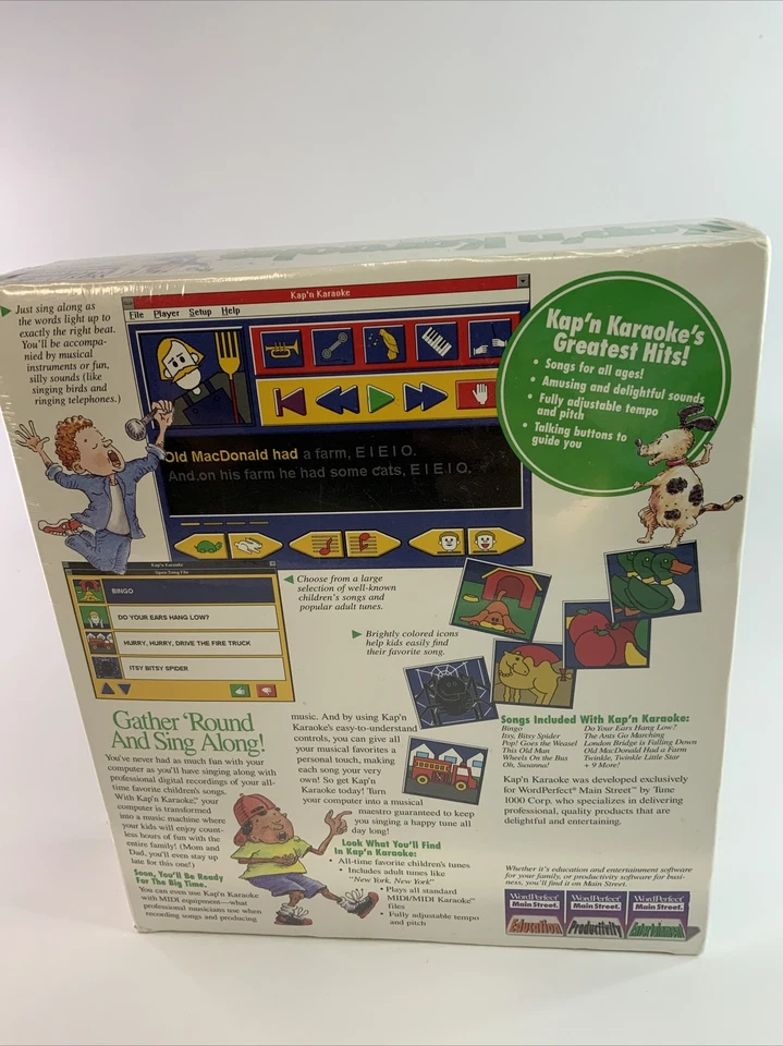 VTG 1994 WordPerfect Main Street Kap'n Karaoke Sing Along Entertainment New OS - Image 2 of 4