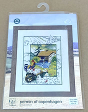 Permin Rooster / Chickens Cross Stitch Kit NIP 10x12"