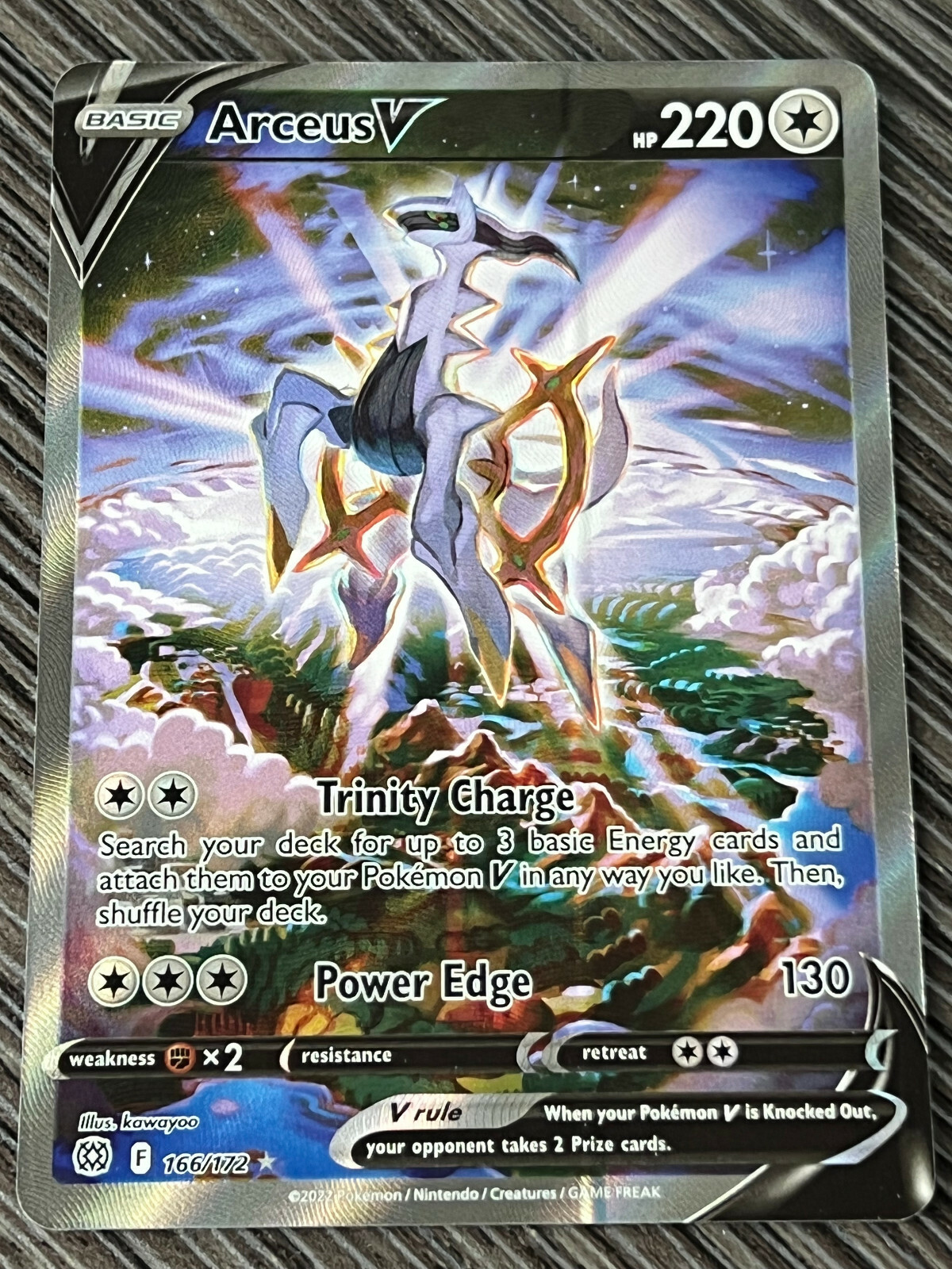 Streven pijnlijk Tussendoortje Pokemon : SWSH BRILLIANT STARS ARCEUS V 166/172 FULL ART ERROR CARD!  UNIQUE! | eBay