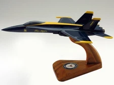 McDonnell Douglas F18 Hornet Blue Angels Desk Wood Airplane New Model Small 1/72