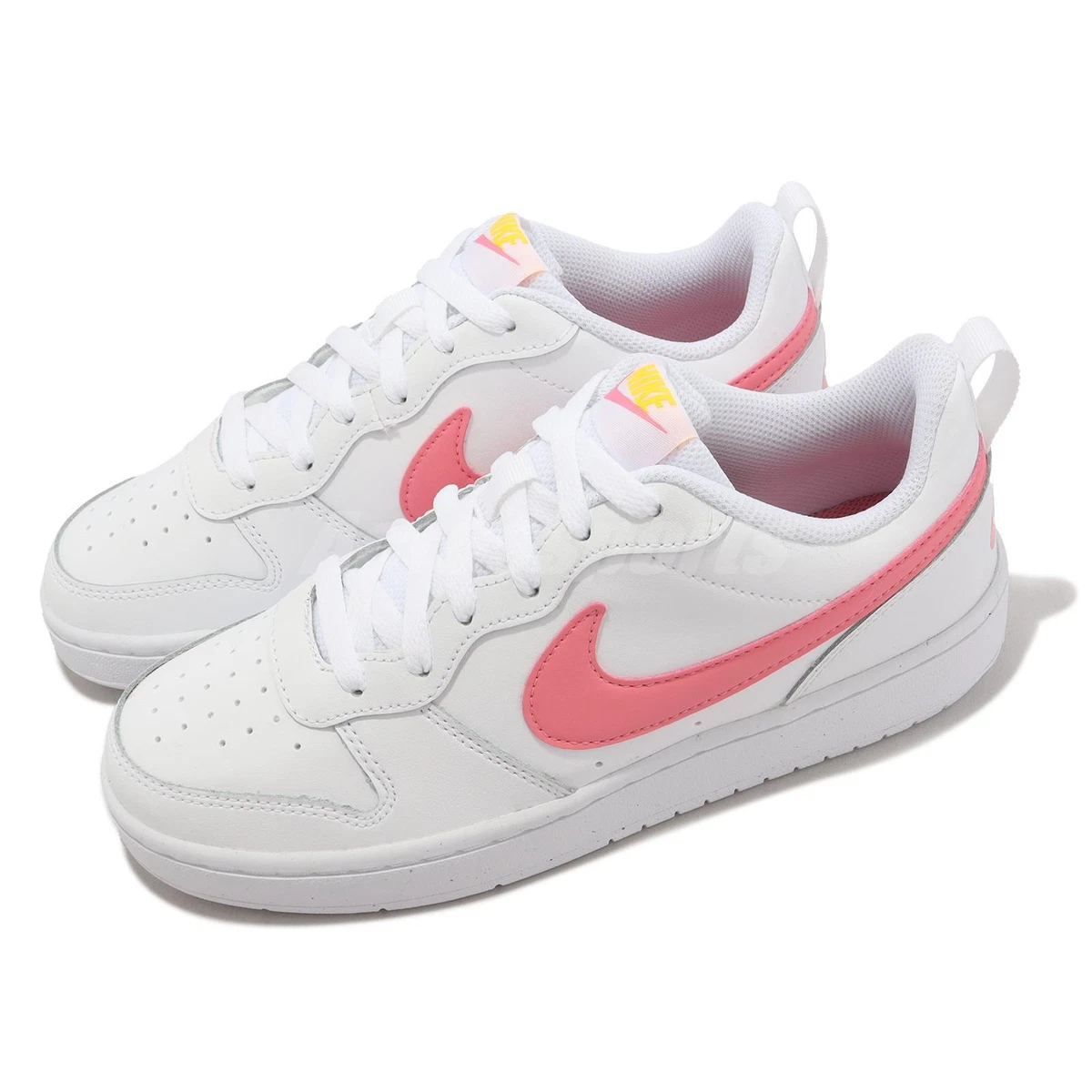 Nike Court Borough Low 2 GS White Coral Laser Orange Kids Youth Shoes  BQ5448-124