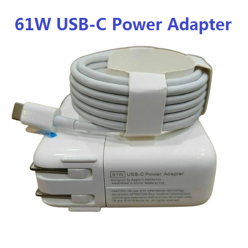 Genuine APPLE MacBook Pro 61W USB-C Power Adapter Charger with Cable A1718 A1947 - Picture 1 of 3