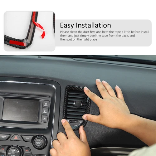 Cubierta de ventilación de aire acondicionado de consola central para Dodge Durango 2011+ carbono - Imagen 5 de 9