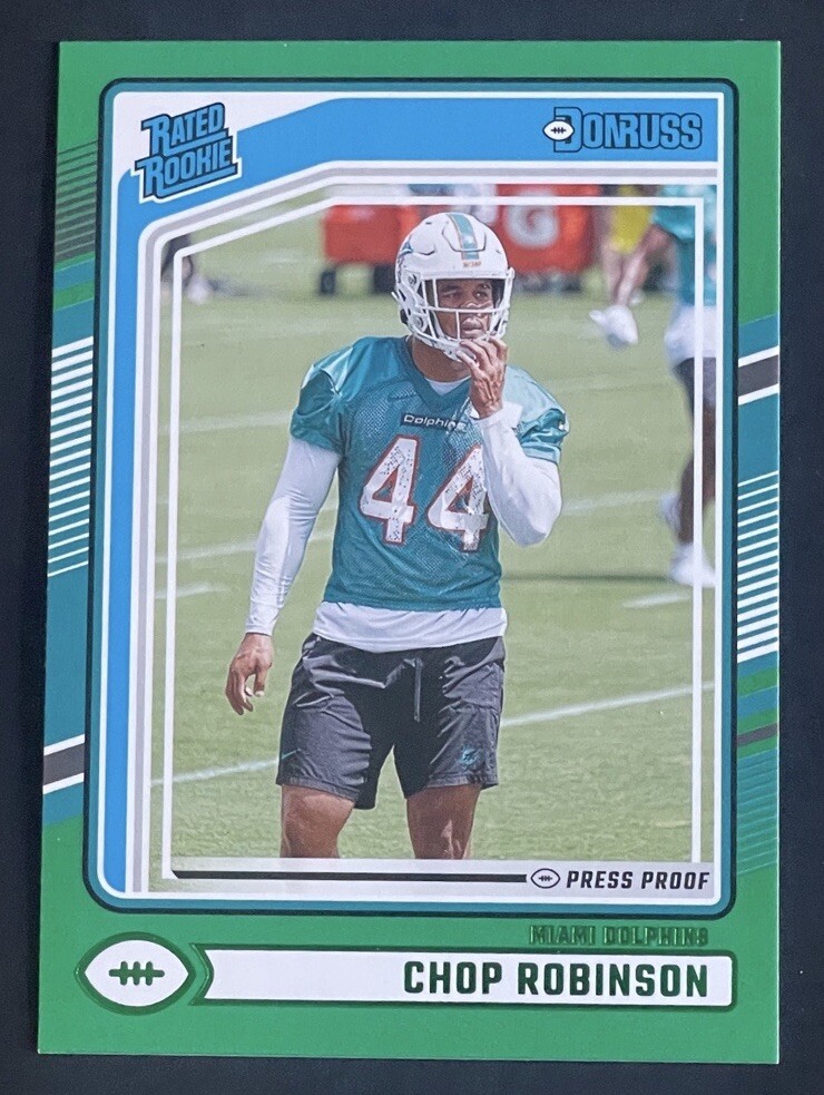 2024 Panini Donruss Chop Robinson Rated Rookie Green Press Proof RC #351