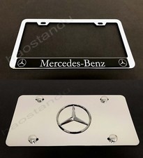 Mbzhalo Chrome Metal License Frame 3d Logo Aluminum Front Plate Combo Mbzhalo Chrome Metal License Frame 3d Logo Aluminum Front Plate Combo