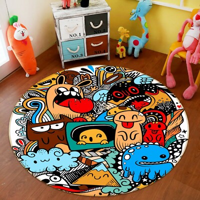 3D Wolke Monster ZHUC4931 Rutschfest Teppich Matte Raum Matte Runden Elegant Zoe