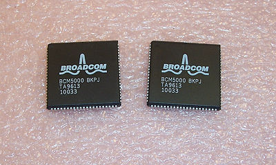 QTY (4) BCM5000BKPJ BROADCOM PLCC-84 10/100BASE T-4 TRANSCEIVER NOS