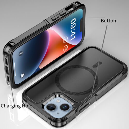 Fr iPhone 14 Pro Max/14 MagSafe Case Shockproof Heavy Duty Rugged Magnetic Cover - Picture 18 of 28