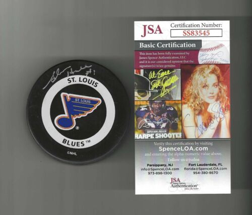 Glenn Hall Signed St Louis Blues Official Game Puck JSA COA - Picture 1 of 1