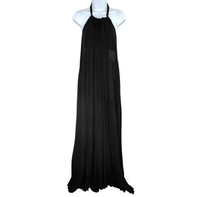 Elan 3X NEW Womens Black Cover Up Maxi Dress Halter Resort Travel