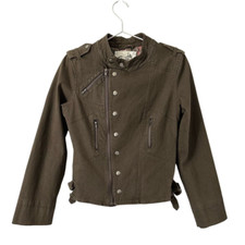 Love Stitch Olive Green Utility Style Jacket Size Medium