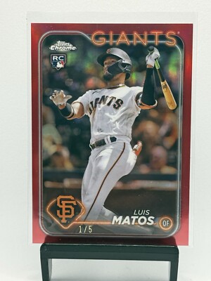 2024 Topps Chrome Luis Matos #270 Red 1/5 Giants Rookie  Bookend  