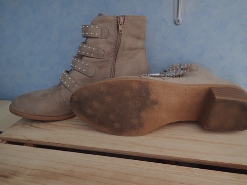 Velourleder-Stiefeletten, Damen, beige, Gr. 40 - Bild 4 von 5