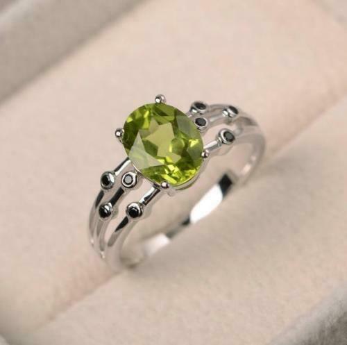 Natural Peridot ring Owl ring Owl Ring,birthday ring unique silver ring - Picture 1 of 2