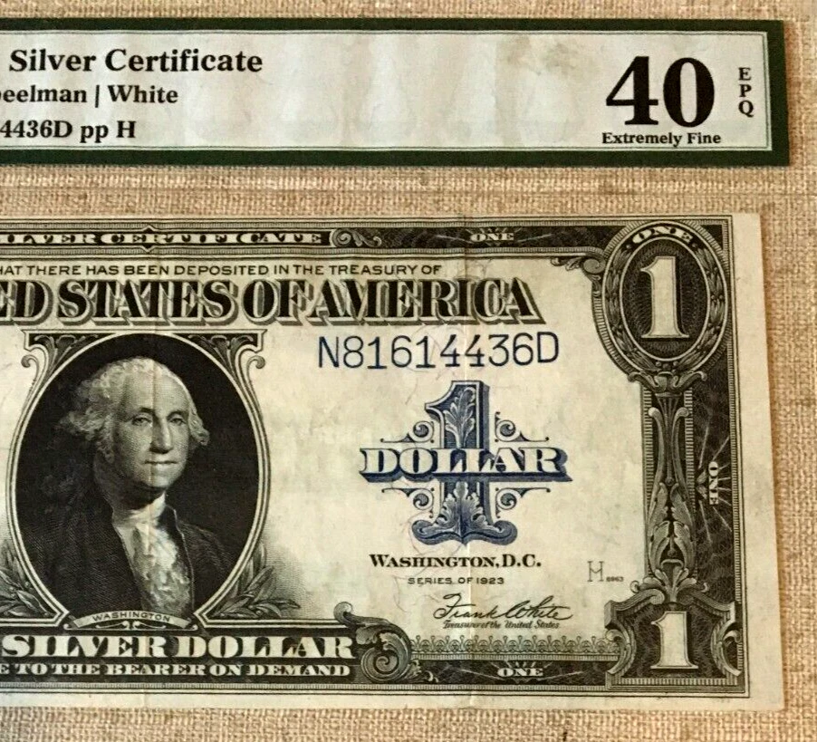 1923 $1 SILVER CERTIFICATE US LARGE NOTE PMG40 EPQ, EXTREMELY FINE 9342 - Image 4 of 4