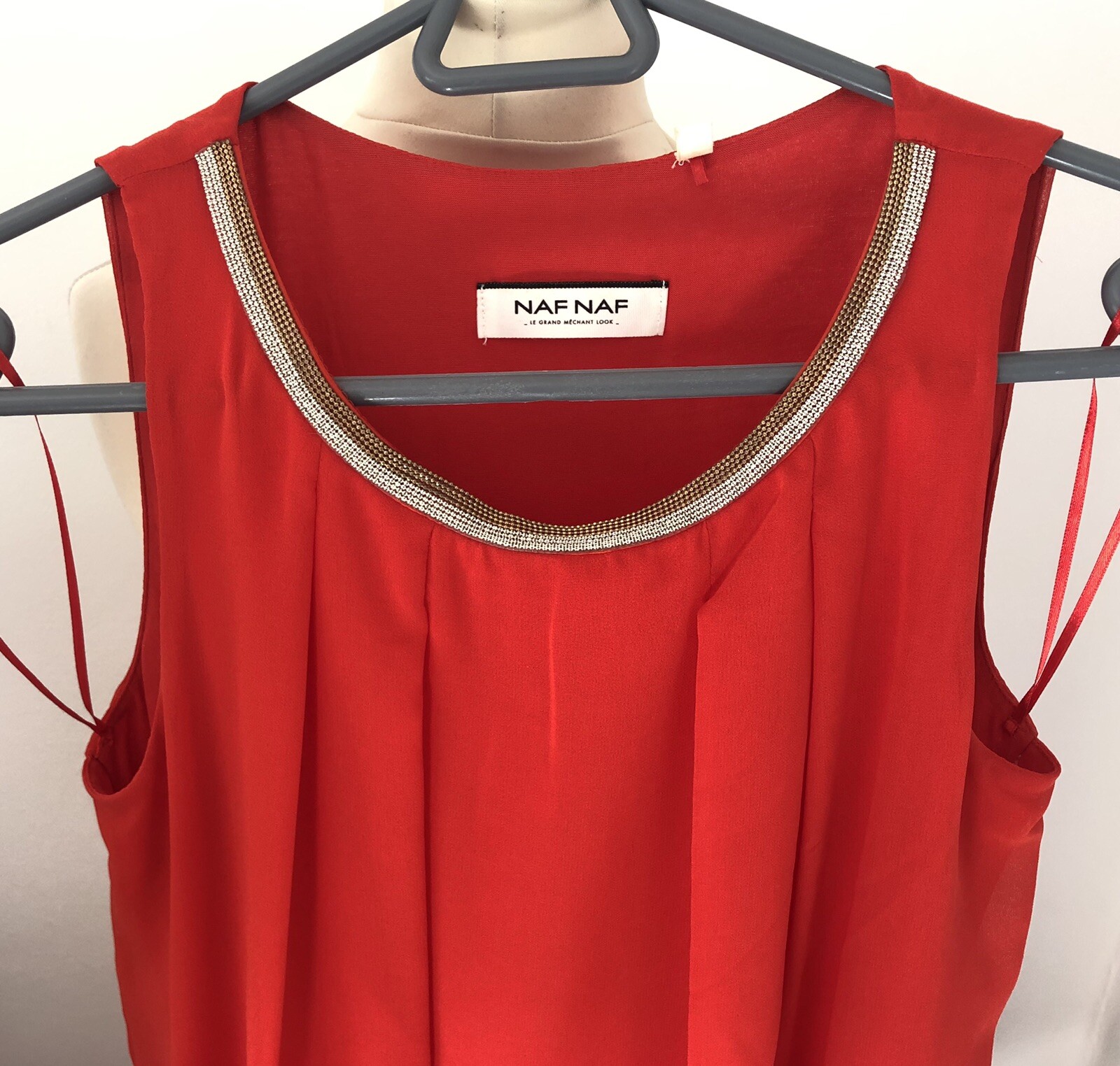 Robe courte col en v rouge Naf Naf | La Redoute
