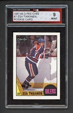 1987-88 OPC #7 ESA TIKKANEN ROOKIE CARD KSA 9 MINT