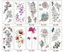 8 Sheets Flowers  Waterproof Body Temporary Tattoos Stickers US