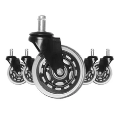 5 Pack 3" Office Chair Caster Rubber Swivel Wheels Replacement Heavy Duty (B5)