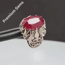 African Ruby, Natural Ruby Silver Ring, Ruby Gemstone Ring Sterling Silver 925