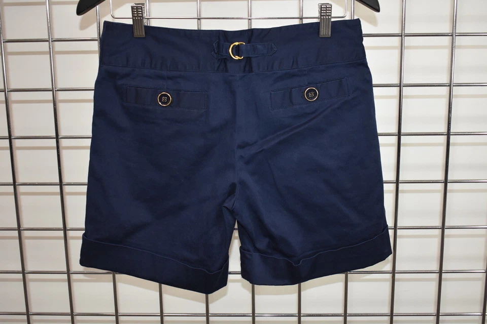 Pantalón corto para mujer CHARLOTTE TARANTOLA azul oscuro mezcla de algodón talla 6 a la venta Foto 3 de 4