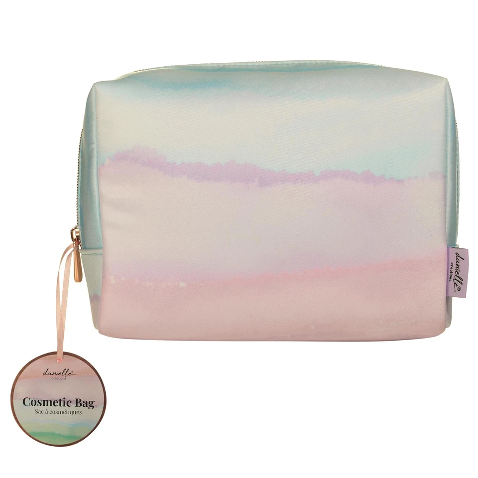 Make Up Bag Cosmetic Pouch Large Pastel Boxy Pink & Blue Beauty Accessory Gift