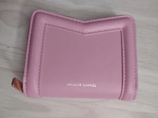 Mansur Gavriel Pink Leather Wallet Gold Zipper  Hardware Barbiecore