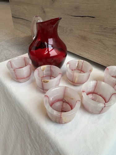 marble onyx goblets wine glasses - Picture 2 of 5