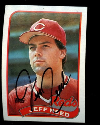 1989 TOPPS #626 JEFF REED REDS EXPOS AUTO SIGNED CARD VINTAGE AUTOGRAPH ...