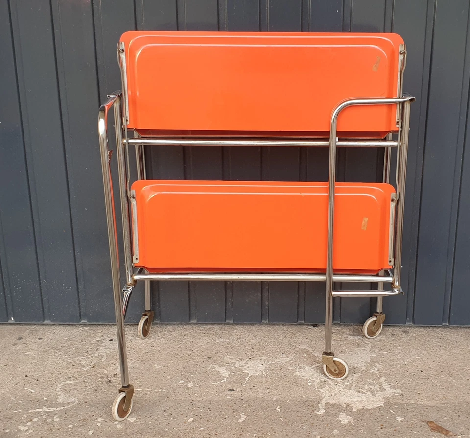 Desserte pliante à roulettes Vintage 70's - Photo 2/4