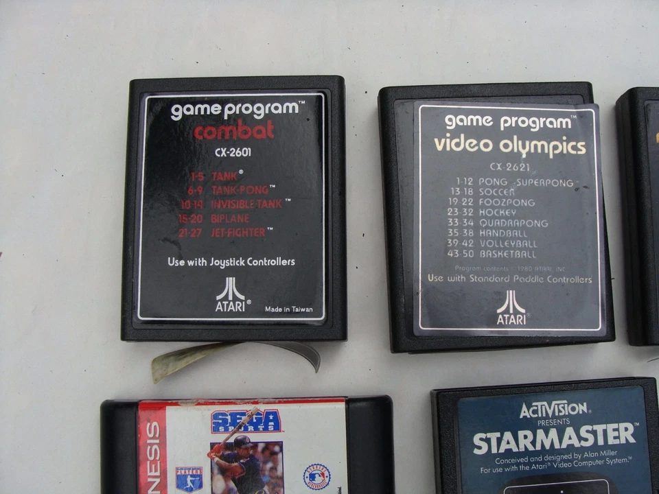 批量 6 件 各种 复古游戏 适用于 Activision、Atari、Sega: Combat、NFL 等 — 第 2/4 张图片