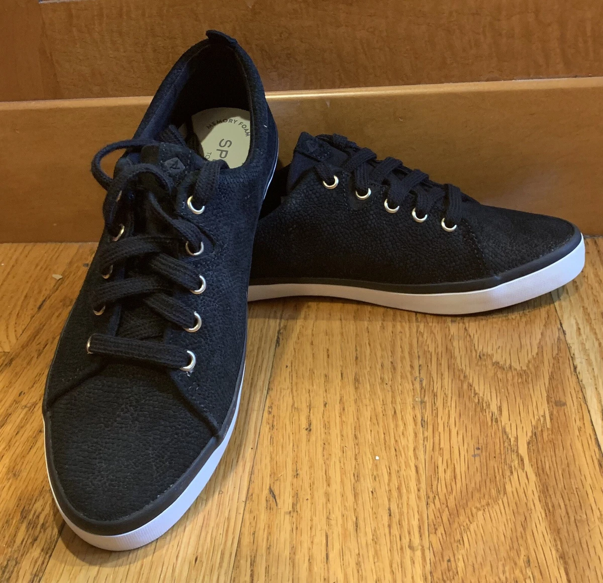 Sperry Women s Black Sailor LTT Leather Sneakers Shoes 7
