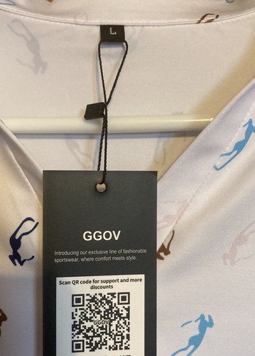 Women’s Long Sleeve Golf Polo Shirt. Sz. L. “Golf Girl” Print White. Breathable - Picture 3 of 10