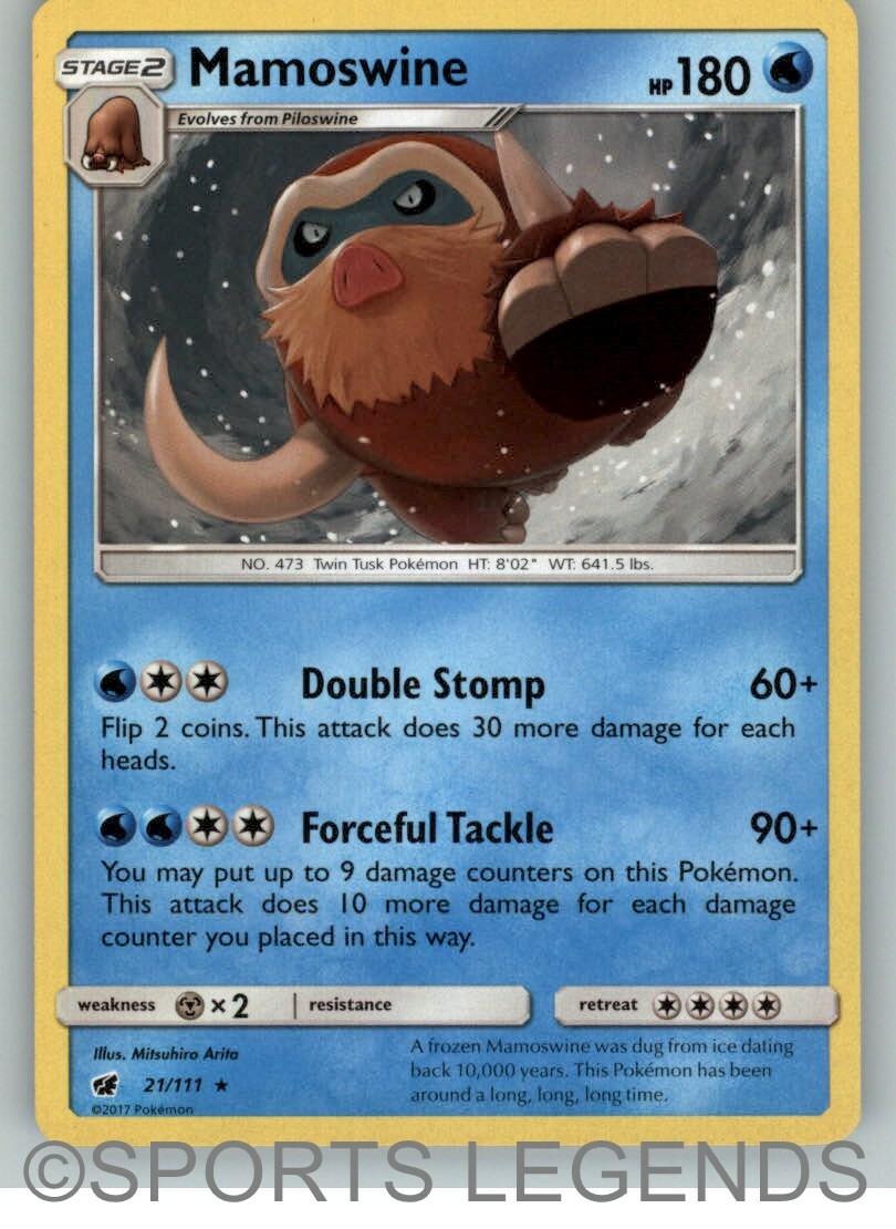 2017 pokemon Crimson Invasion rare Mamoswine 21/111