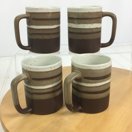 Vintage Otagiri Stoneware Teapot and Mugs Set Brown Japan Handcrafted Handpainte - Imagen 2 de 10