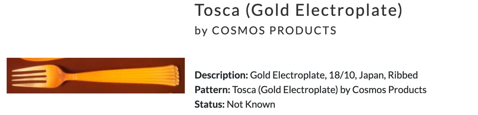 39 piezas Tosca Gold Electroplate de Cosmos 18/10 Japón cubiertos acanalados Foto 2 de 4