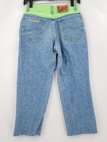 Lee Jeans Boys Size 16 Regular Color Blue 5 Pockets Patches Denim Straight Leg - Picture 2 of 7