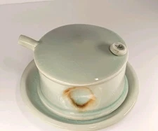 VTG Caledon Signed Soy Sauce Pitcher w/saucer Signed by Artist Circa 1970-1990