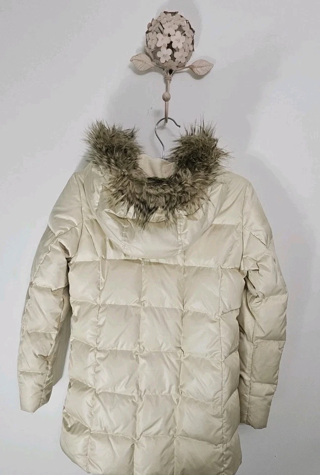 Chaqueta Larga Gap Niños Niñas Marfil Blanco Cremoso Con Capucha Rellena Talla XL (12) Foto 4 de 4