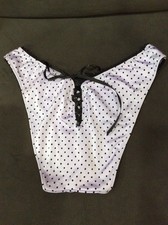 Vintage 2004 Victoria Secret Lilac Black Dot Bikini Size M