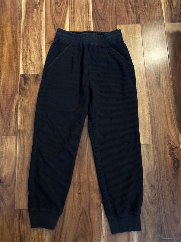 Varley Chaucer Corduroy Black High Rise Jogger Pant Size Medium