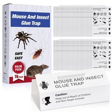 Mouse  Bugs Roach Spider Insect Traps, 76 Pack Glue Traps for Mice Ant Snake...