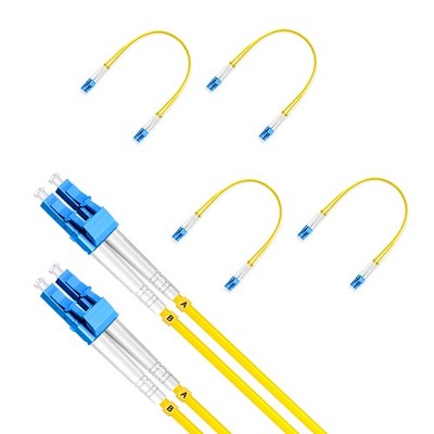 5Pcs 0.3 Meter Fiber Optic Patch Cord LC UPC to LC UPC, Duplex Single Mode Fi...
