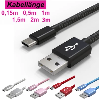 AMOZ Ladekabel USB C 1m 2m 3m Kabel Datenkabel Schnellladekabel für Samsung Xiaomi LG