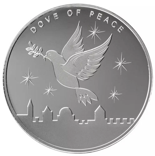 ISRAEL 2026 DOVE OF PEACE ROUND BULLION PROOF 1oz .999 SILVER BU COIN
