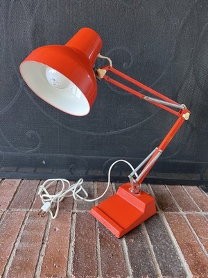 Big Orange Dazor Type Industrial Floating Drafting Lamp Light Mcm Tanker Sweden