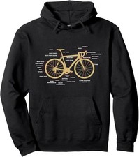 Bicycle Cycling Anatomy Road Bike Parts Biking Unisex Hooded Sweatshirt