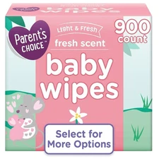 Parent's Choice Fresh Scent Baby Wipes, 900 Count