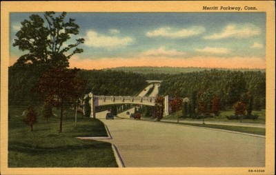 Merritt Parkway New Haven Connecticut vintage postcard x254