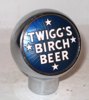 Twigg's Birch Beer Chrome Enamel Ball Tap Lebanon PA VERY FINE CONDITION Robbins
